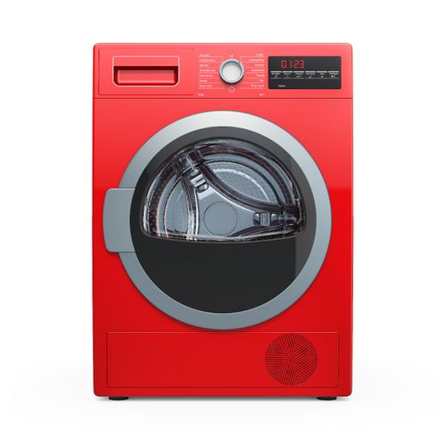 Red Front-Loading Washer